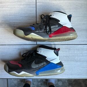 Jordan Athletic Shoes in Black, White, Red, and Blue
